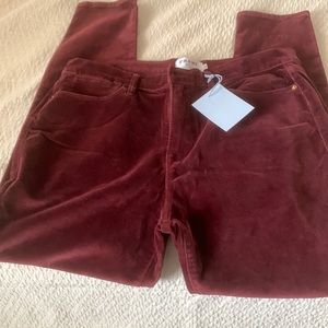 Frame if London wine colored cotton sateen jeans